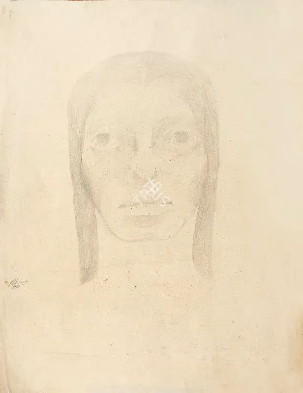 Krishen Khanna (Artist), Head of a Girl, 1983, Painting
