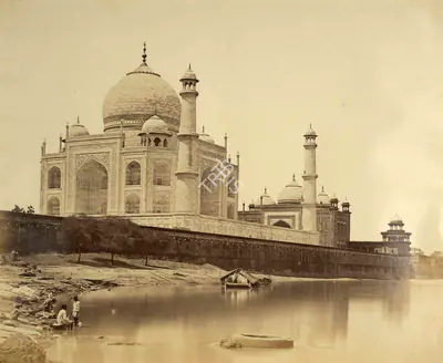 Felice Beato (Photographer), The Taj Mahal Agra, from the Jumna, 1859, Antiquarian Photograph