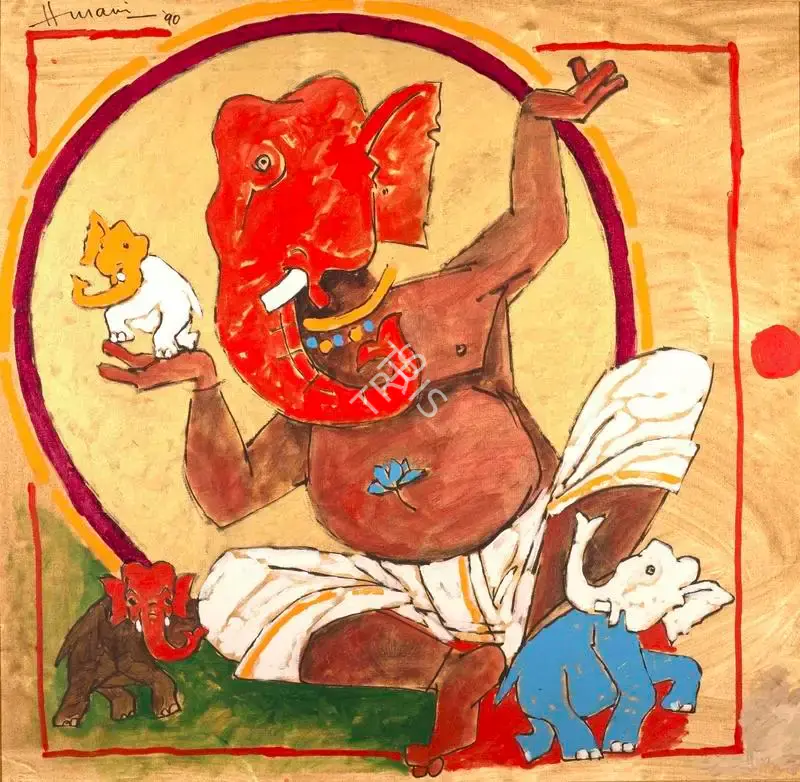 M.F. Husain (Artist), Ganeshayam, 1990, Painting
