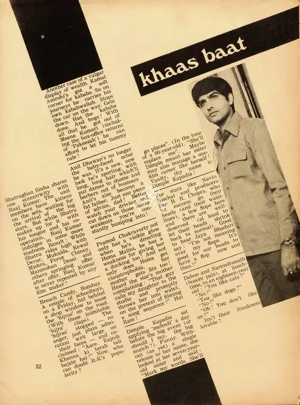 Khaas Baat, 1973, Column