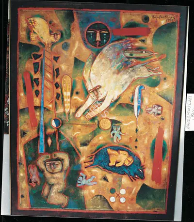 Baiju Parthan (Artist), Wombtime and Simultaneity, 1992, Painting