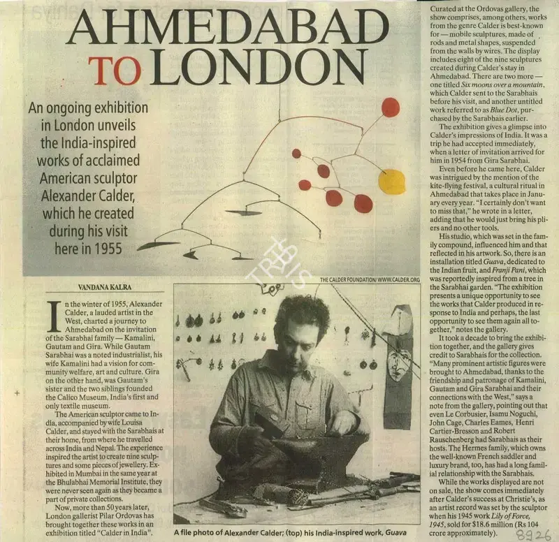 Vandana Kalra (Reporter), Ahmedabad to London, 2012, Newspaper Clipping
