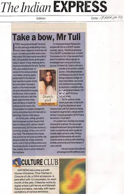 Anupa Mehta (Reporter), Take a bow, Mr Tuli, 2004, Newspaper Clipping