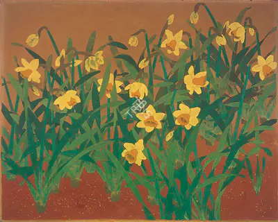Kripal Singh Shekhawat (Artist), Daffodils, 1959, Painting