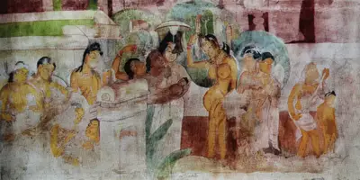 Mukul Dey (Artist), Ajanta Cave No. 2, 1919, Painting