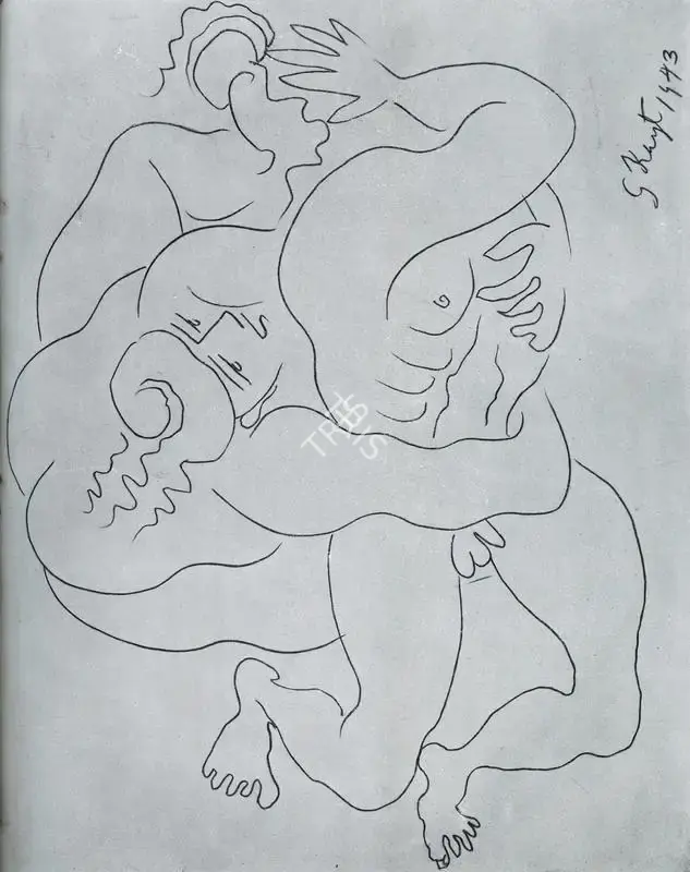 George Keyt (Artist), Line Drawings, 1943, Drawing
