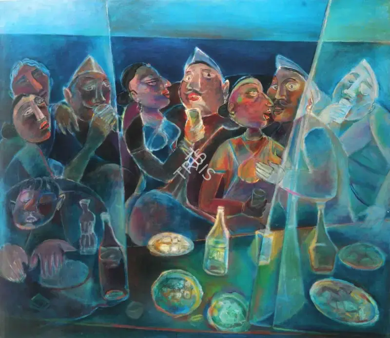 Paritosh Sen (Artist), The Party, 1989, Painting