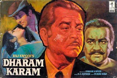 Taru Dutt (Cinematographer), Dharam Karam, 1975, Lobby Card