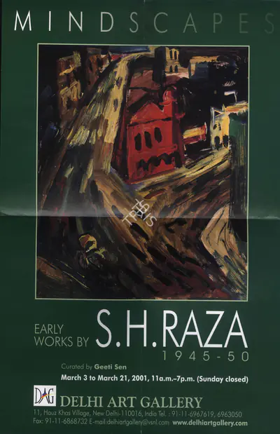 S.H. Raza (Artist), Mindscapes, 2001, Solo Exhibition Invitation
