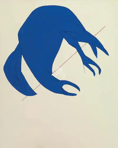 Mehta, Tyeb (Artist). Untitled (Blue Bird), 2007 | Painting, Ch.Lon/10.06.15, 2015 · Christie's