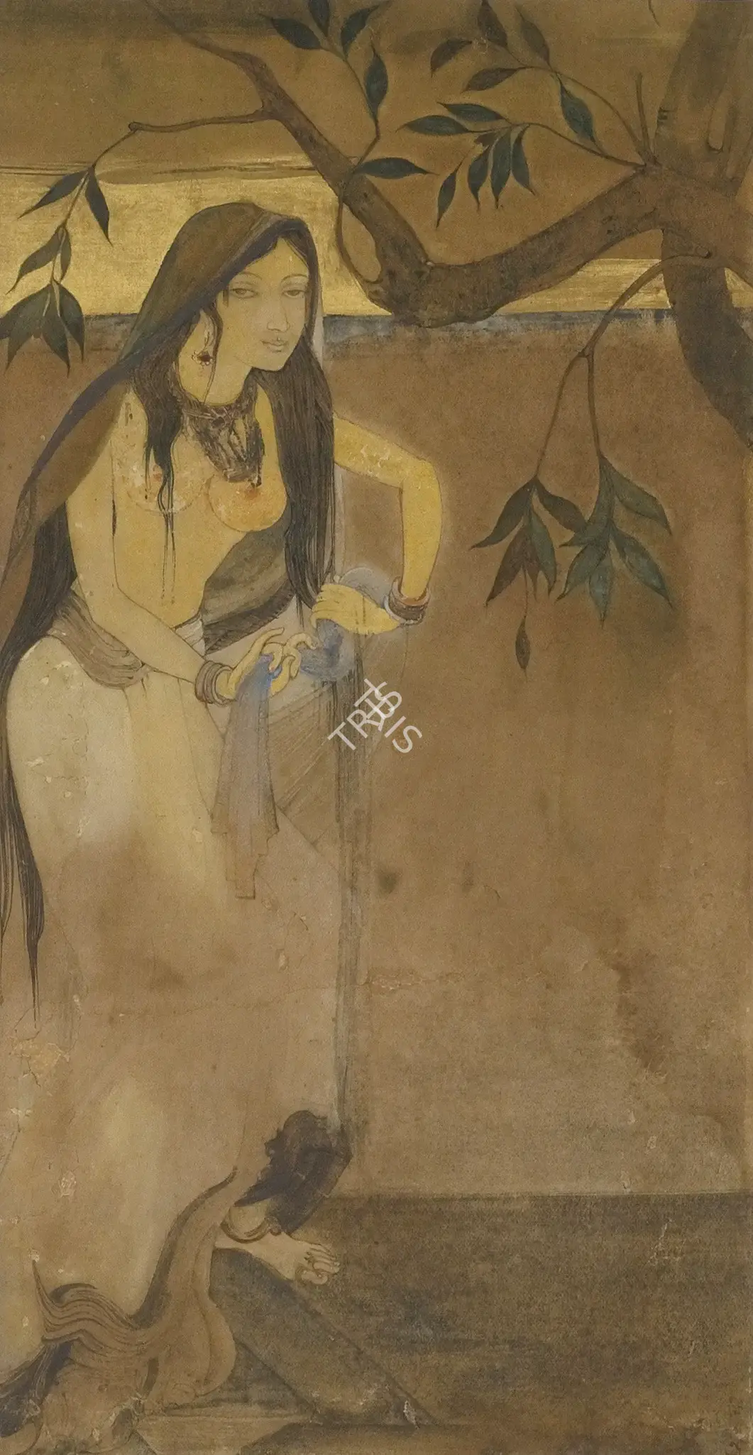 Kshitindranath Majumdar (Artist), Radha Returns From The Jamuna, 1918, Painting