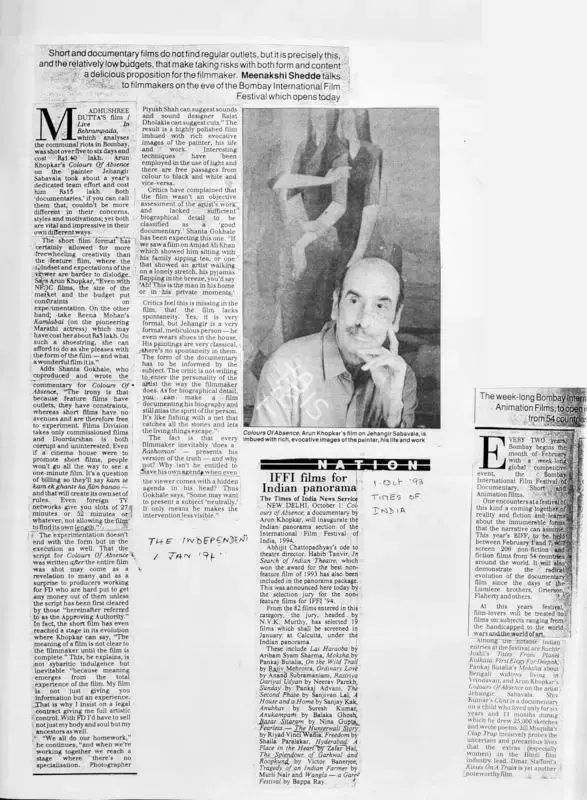 Meenakshi Shedde (Writer), Untitled, 1994, Newspaper Clipping