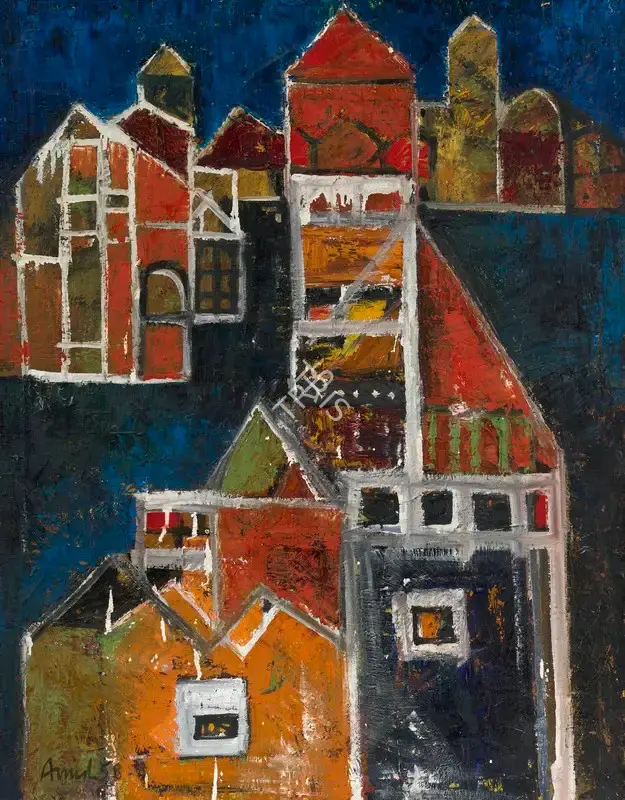 Avinash Chandra (Artist), Church, 1958, Painting