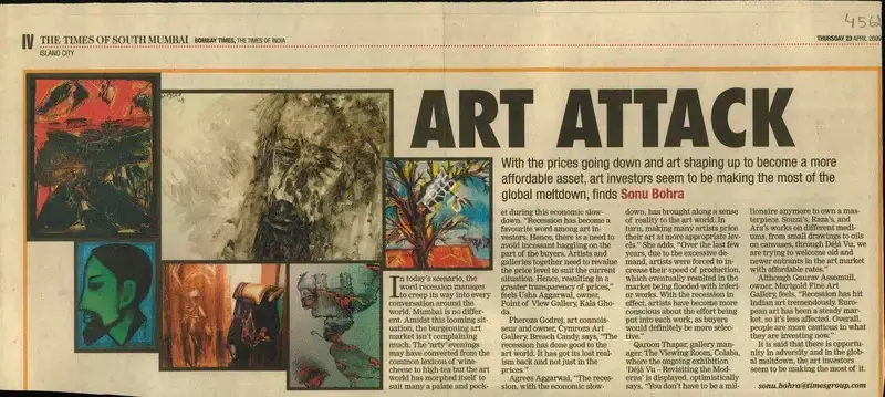 Sonu Bohra (Reporter), Art Attack, 2009, Newspaper Clipping