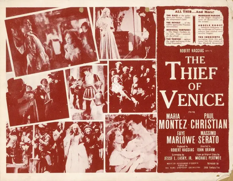 John Brahm (Director), The Thief of Venice, 1950, Handbill