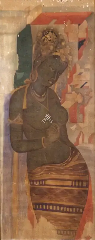 Unknown (After Ajanta) (Artist), Yashodhara Holding Flower, from Cave No. 1, 1926, Painting