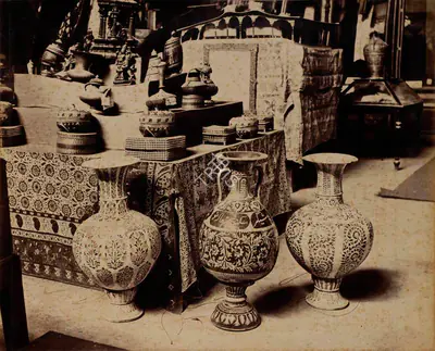 Shew Shankar Narayan (Photographer), Scind Pottery - Bombay Court, 1883, Antiquarian Photograph