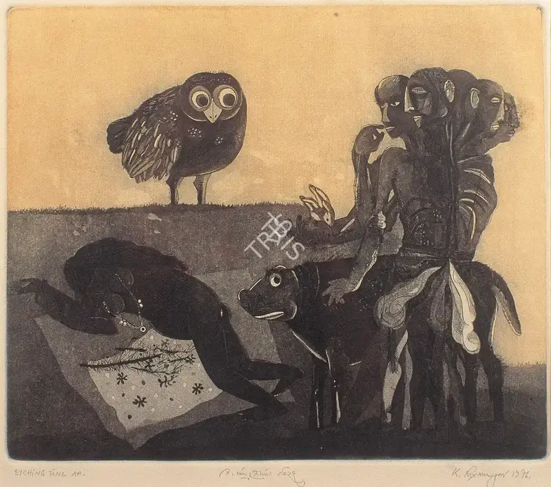K. Laxma Goud (Artist), Untitled, 1976, Graphic Art