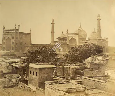 Felice Beato (Photographer), Jumma Musjid, Delhi, 1858, Antiquarian Photograph