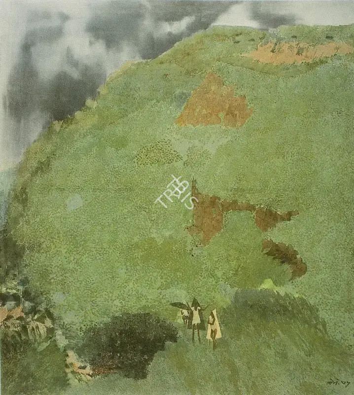 N.S. Bendre (Artist), Konoor Landscape, 1975, Painting