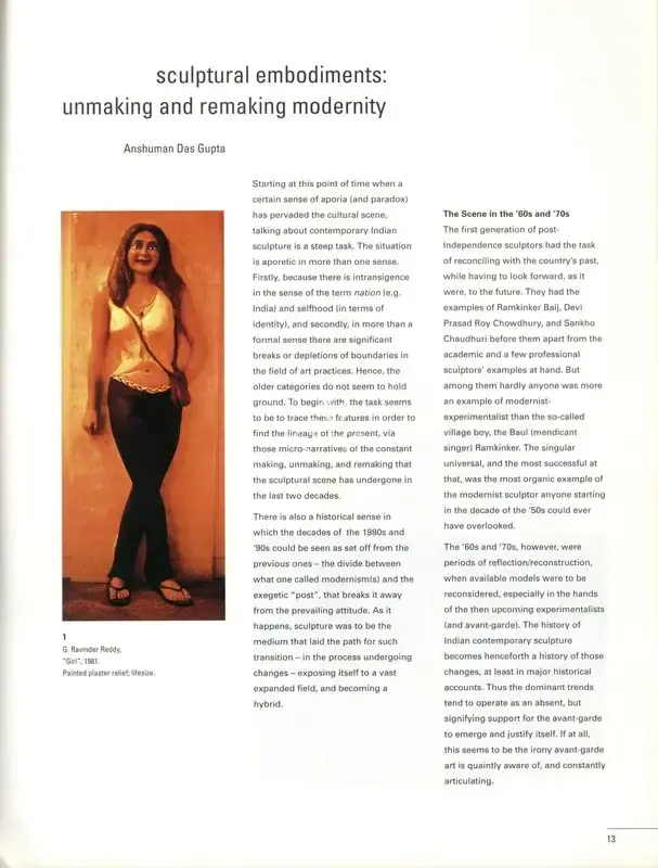 Anshuman Das Gupta (Essayist), Sculpture Embodiments, 2000, Essay