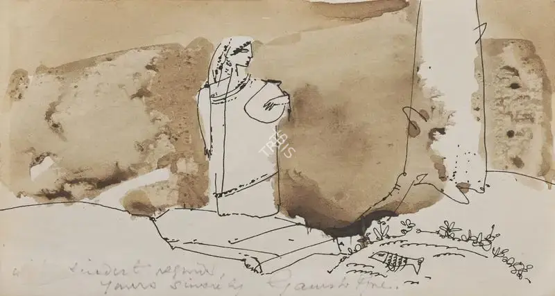 Ganesh Pyne (Artist), Untitled, 1976, Painting