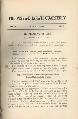 Rabindranath Tagore (Editor), Visva-Bharati Quarterly, 1926, Journal