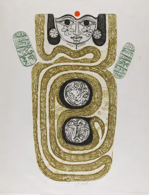 Jyoti Bhatt (Artist), Devi, 1970, Painting