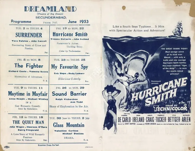 Jerry Hopper (Director), Hurricane Smith, 1952, Handbill