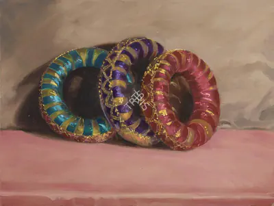 Shibu Natesan (Artist), Fallen Bangles, 2021, Painting