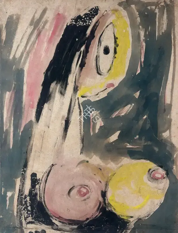 Sunil Madhav Sen (Artist), Untitled (Nude Study), Painting