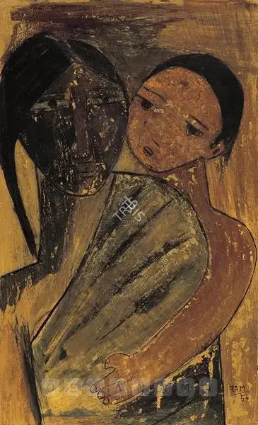 Ramkumar (Artist), Mother & Child, 1954, Painting