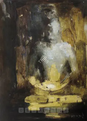 Ganesh Haloi (Artist), The Lord Buddha The Enlightened One, Painting