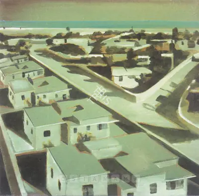 Shibu Natesan (Artist), Port Of Kandla, 1998, Painting