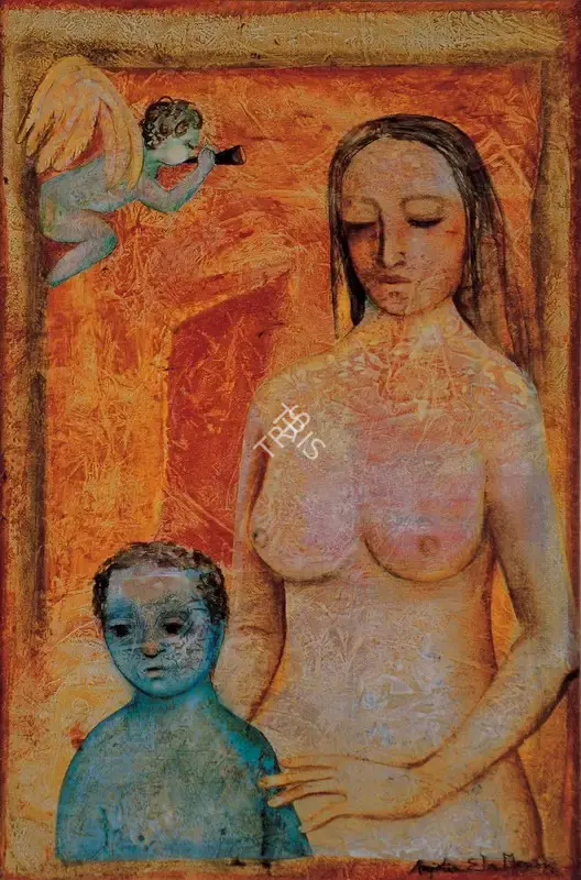 Anjolie Ela Menon (Artist), Family, 2003, Painting