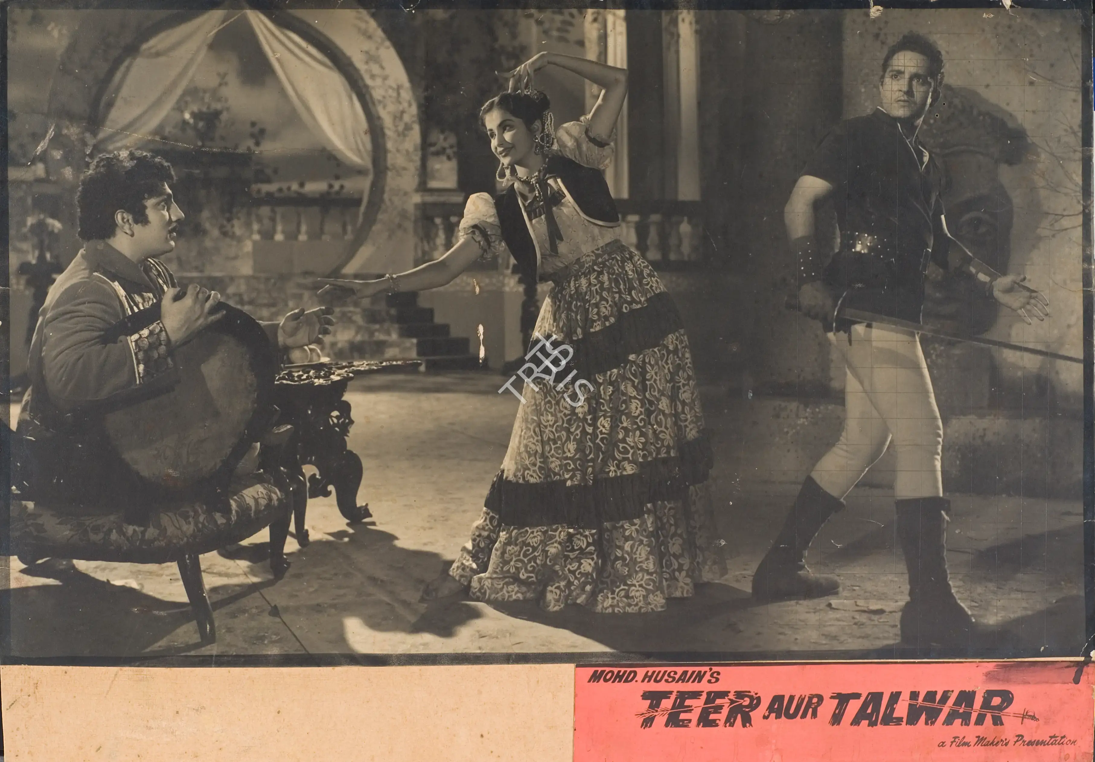 Kedar Bhargava (Producer), Teer Aur Talwar, 1960, Photographic Still Mounted on Lobby Card