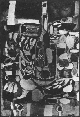 K.G. Subramanyan (Artist), Still Life with Bottle, 1962, Painting