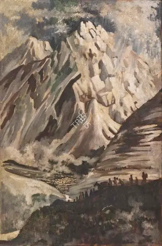 Ramendranath Chakravorty (Artist), Holy Badrinath, 1941, Painting