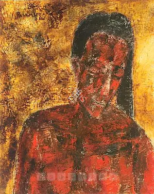Padamsee, Akbar (Artist). Jeune Femme Aux Cheveux Noirs, La Tete Inclinee, 1962 | Painting, Ch.NeY/23.03.10, 2010 · Christie's