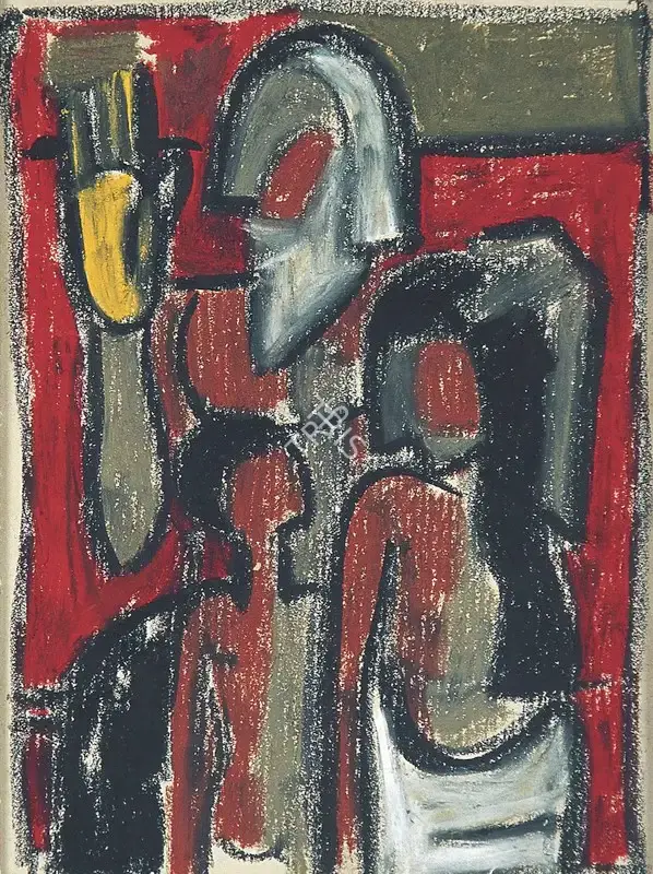 Biren&nbsp;De (Artist), Study for the Patriarch, 1954, Drawing