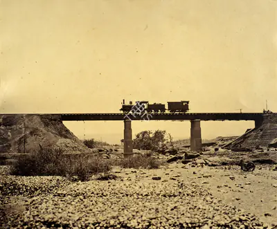 V. Pont (Photographer), Railway Bridge near Lucknow, Antiquarian Photograph
