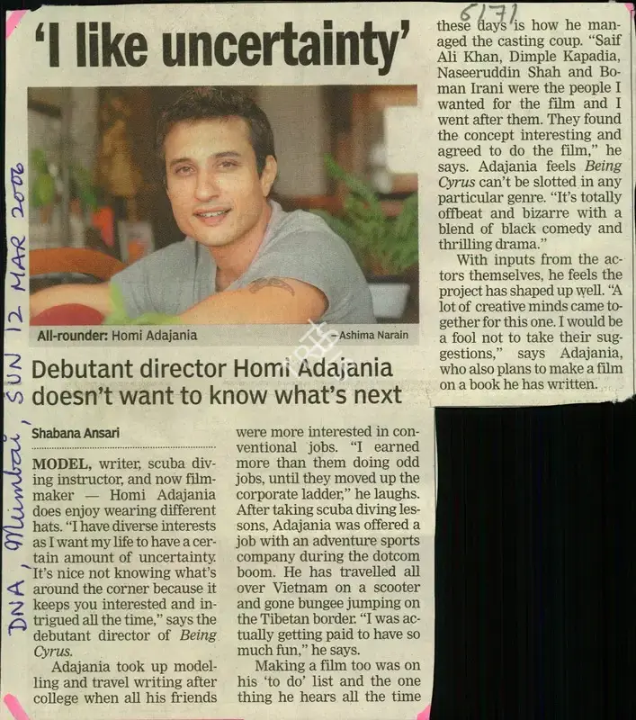 Shabana Ansari (Reporter), I like Uncertainty, 2006, Newspaper Clipping