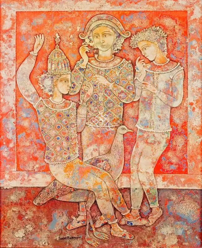 Sakti Burman (Artist), Carnaval, 1985, Painting