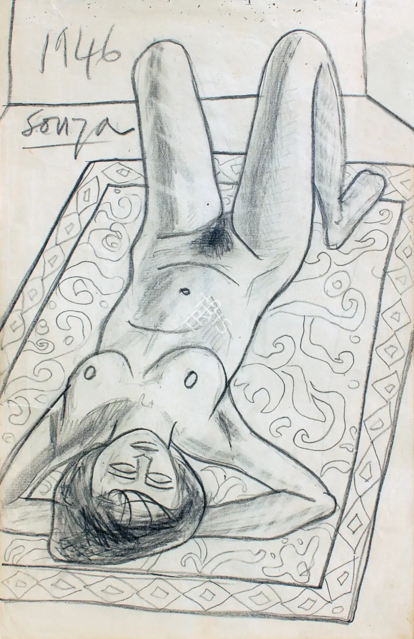 F.N. Souza (Artist), Untitled, 1946, Drawing