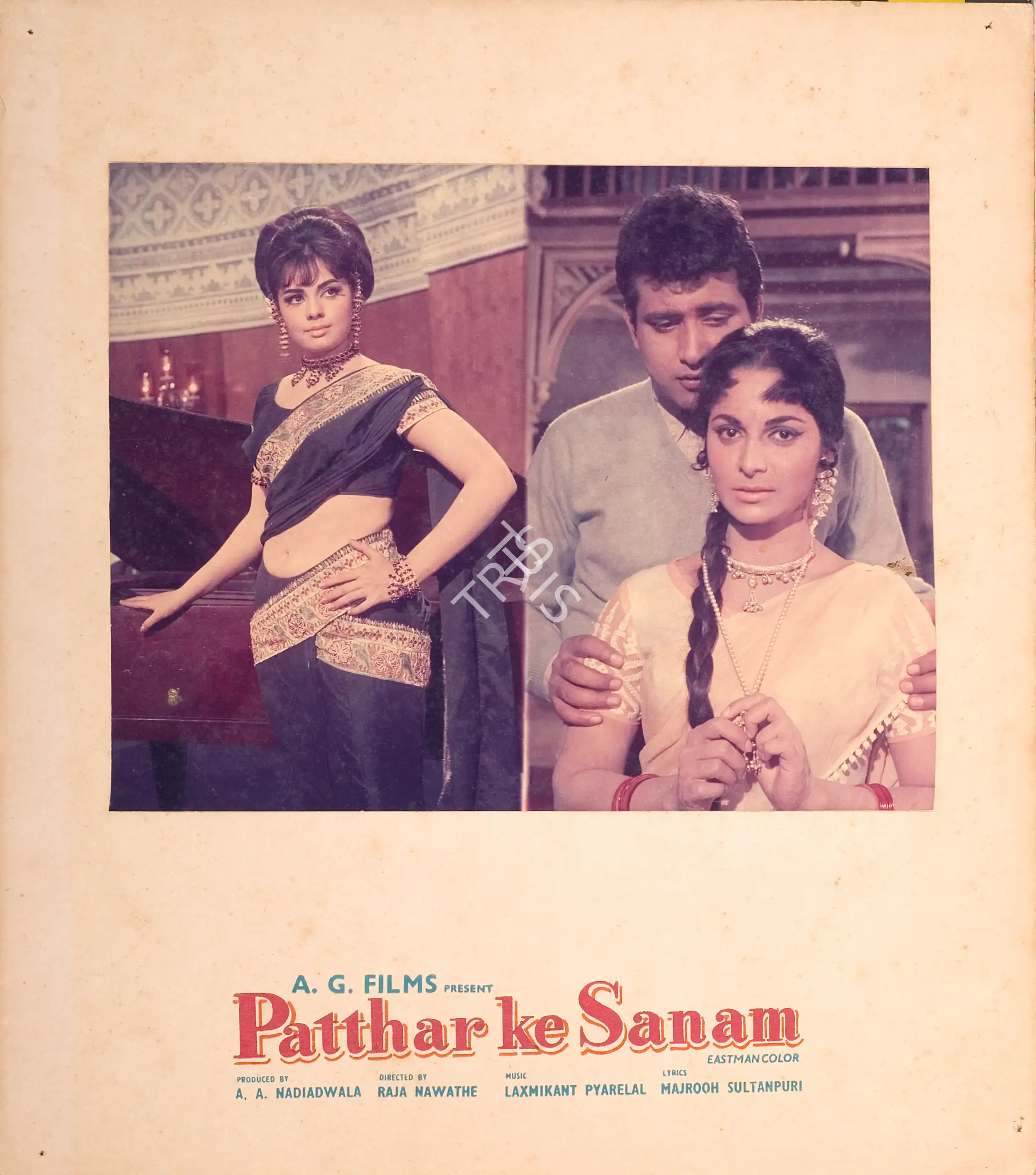Sudhin Majumdar (Cinematographer), Patthar Ke Sanam, 1967, Photographic Still Mounted on Lobby Card
