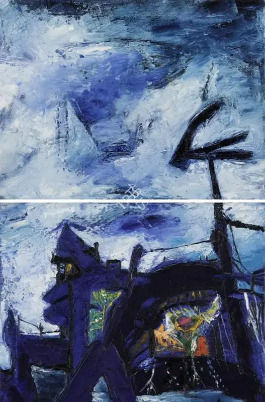 Manu Parekh (Artist), Blue Sky, 2004, Painting