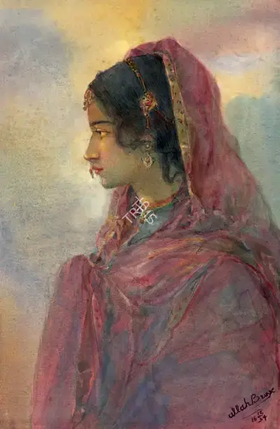 Ustad Allah Bukhsh (Artist), Untitled (Lady), 1934, Painting