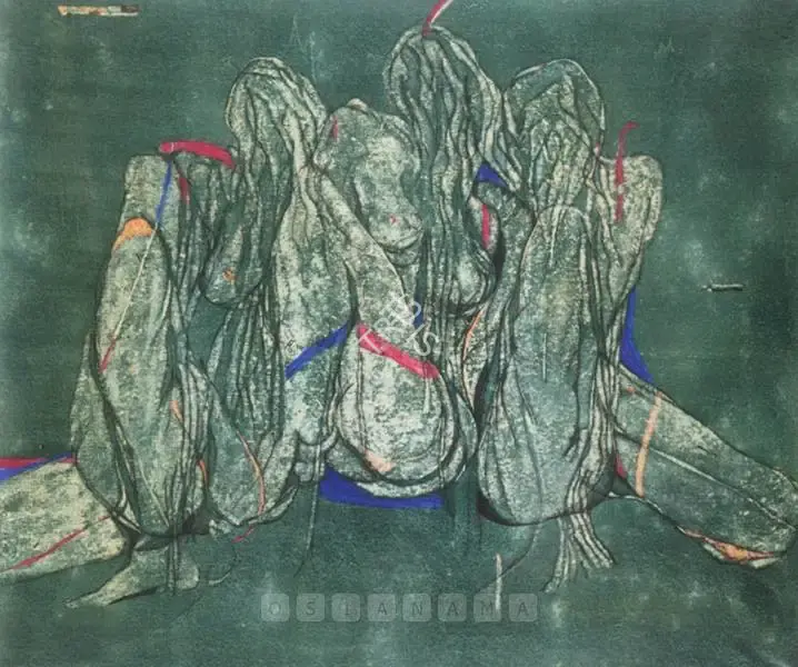 Balraj Khanna (Artist), Anonymous Widows Of Dhaka, 1972, Painting