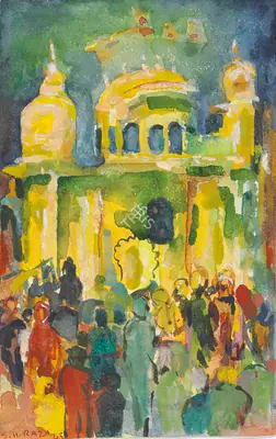 S.H. Raza (Artist), Untitled, 1945, Painting