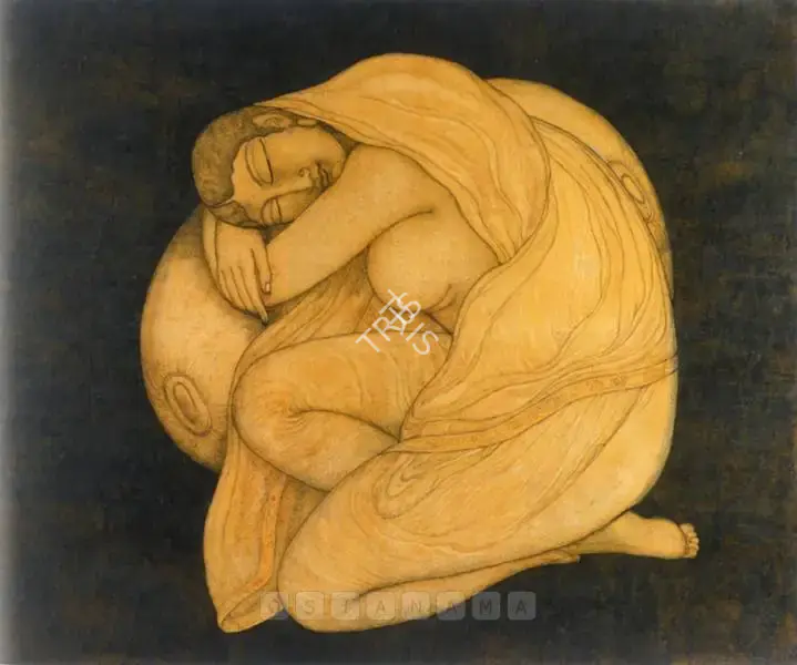 Chowdhury, Jogen (Artist). Day Dreaming, 1979 | Drawing, So.Lon/16.06.09, 2009 · Sotheby's